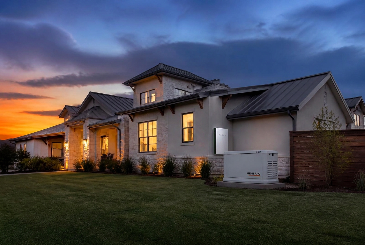 Texas home with backup generator